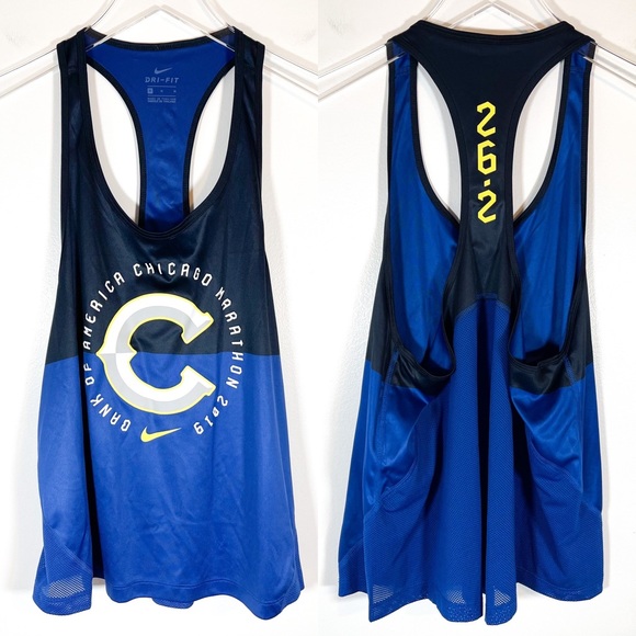 Nike Tops - NWT Chicago Marathon Nike Miler Womens Tank Top Shirt Racerback Blue and Black